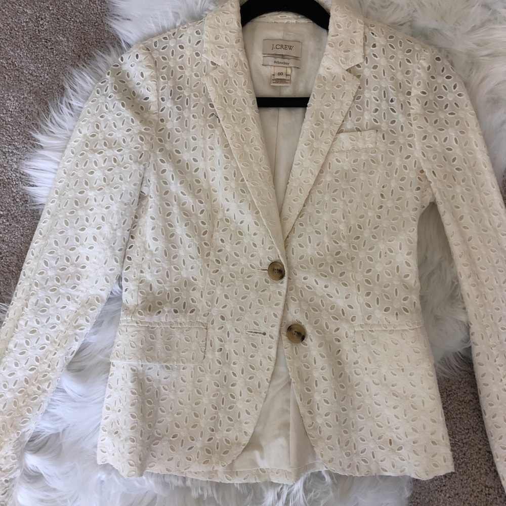 J.Crew Ivory Eyelet Blazer- never worn